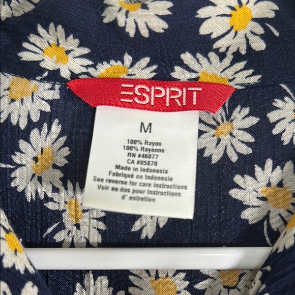 Floral Women's Top - Blue and White Medium - Picture 2 of 7